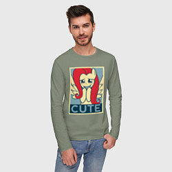 Лонгслив хлопковый мужской Fluttershy cute, цвет: авокадо — фото 2
