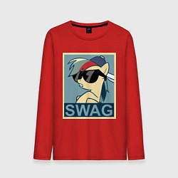 Лонгслив хлопковый мужской Rainbow Dash swag, цвет: красный