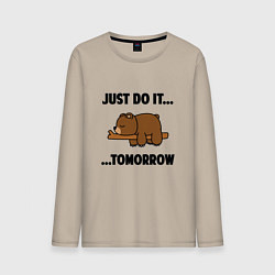 Лонгслив хлопковый мужской Мишка, цвет: миндальный