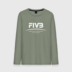 Лонгслив хлопковый мужской FIVB ВОЛЕЙБОЛ, цвет: авокадо