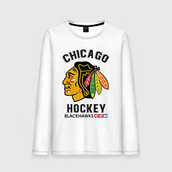 Лонгслив хлопковый мужской CHICAGO BLACKHAWKS NHL, цвет: белый