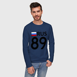 Лонгслив хлопковый мужской RUS 89, цвет: тёмно-синий — фото 2