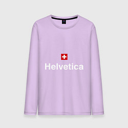 Лонгслив хлопковый мужской Helvetica Type цвета лаванда — фото 1