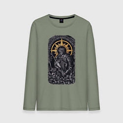 Лонгслив хлопковый мужской Dark Souls рыцарь душа пепла, цвет: авокадо