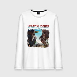 Лонгслив хлопковый мужской Watch dogs Z, цвет: белый