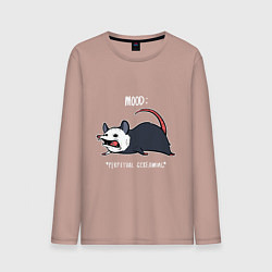 Лонгслив хлопковый мужской Настроение: Кричать и лежать, цвет: пыльно-розовый