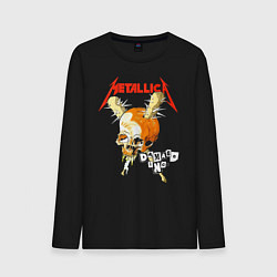 Лонгслив хлопковый мужской Metallica - оранжевый череп, цвет: черный