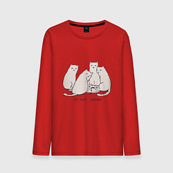 Лонгслив хлопковый мужской Уходи, человек кошки, цвет: красный