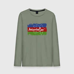 Лонгслив хлопковый мужской Азербайджан, цвет: авокадо