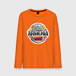 Лонгслив хлопковый мужской Армения цвета оранжевый — фото 1