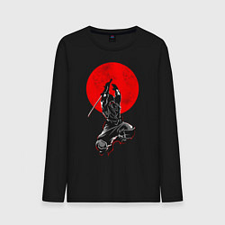 Лонгслив хлопковый мужской Samurai, цвет: черный