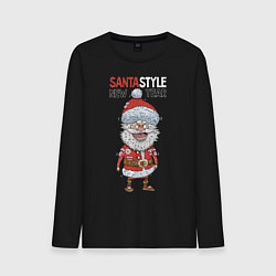 Лонгслив хлопковый мужской SantaSTYLE, цвет: черный