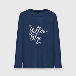 Лонгслив хлопковый мужской Yellow Blue Bus, цвет: тёмно-синий