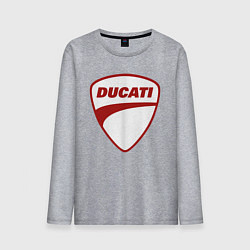 Лонгслив хлопковый мужской Ducati Logo Дукати Лого Z, цвет: меланж