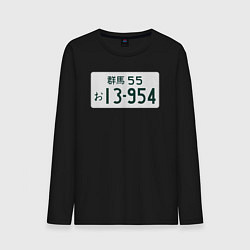 Лонгслив хлопковый мужской Initial D Номер, цвет: черный
