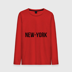 Лонгслив хлопковый мужской New-York, цвет: красный