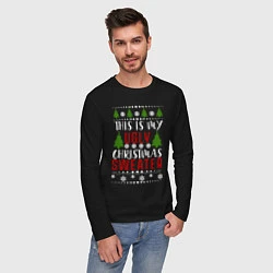 Лонгслив хлопковый мужской My ugly christmas sweater, цвет: черный — фото 2