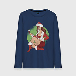 Мужской лонгслив Pin Up Girl Christmas