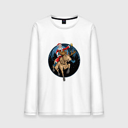 Лонгслив хлопковый мужской Упоротый Дед, цвет: белый