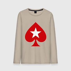Лонгслив хлопковый мужской Покер Пики Poker Stars, цвет: миндальный