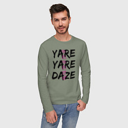 Лонгслив хлопковый мужской YARE YARE DAZE, цвет: авокадо — фото 2