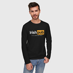 Лонгслив хлопковый мужской Irish Pub, цвет: черный — фото 2