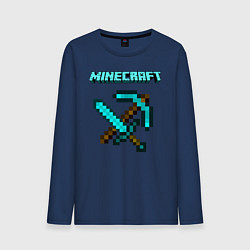 Лонгслив хлопковый мужской Minecraft, цвет: тёмно-синий