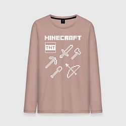 Лонгслив хлопковый мужской Minecraft, цвет: пыльно-розовый