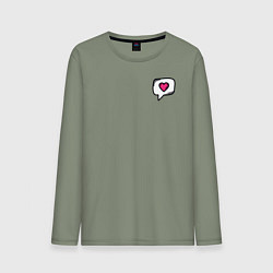 Лонгслив хлопковый мужской Сердце, цвет: авокадо