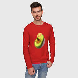 Лонгслив хлопковый мужской Авокадо, цвет: красный — фото 2