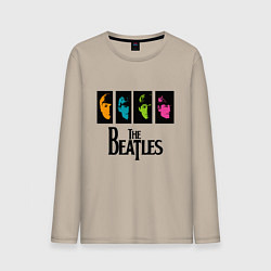 Лонгслив хлопковый мужской Всемирный день The Beatles, цвет: миндальный