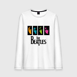 Лонгслив хлопковый мужской Всемирный день The Beatles, цвет: белый