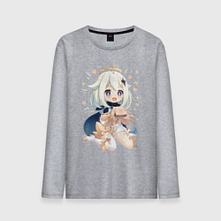 Лонгслив хлопковый мужской Приятного аппетита Паймон, цвет: меланж