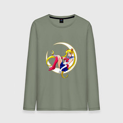 Лонгслив хлопковый мужской Sailor Moon, цвет: авокадо