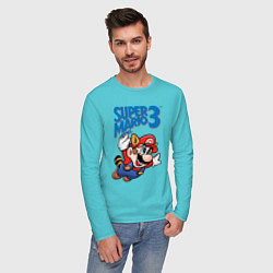 Лонгслив хлопковый мужской Mario 3 цвета бирюзовый — фото 2