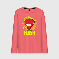 Лонгслив хлопковый мужской The Flash, цвет: коралловый