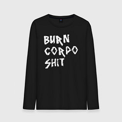 Лонгслив хлопковый мужской BURN CORPO SHIT, цвет: черный