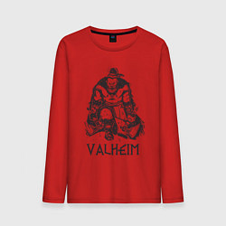 Лонгслив хлопковый мужской Valheim Викинг Берсерк, цвет: красный