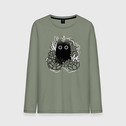 Мужской лонгслив Cat in plants