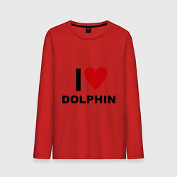 Лонгслив хлопковый мужской I love Dolphin, цвет: красный