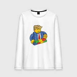 Лонгслив хлопковый мужской Lego Donald Trump - Президент Дональд Трамп констр, цвет: белый