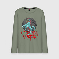 Лонгслив хлопковый мужской Cannibal Corpse Труп Каннибала Z, цвет: авокадо