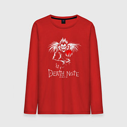 Лонгслив хлопковый мужской DEATH NOTE ТЕТРАДЬ СМЕРТИ, цвет: красный