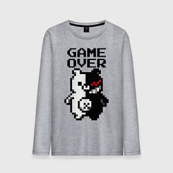 Лонгслив хлопковый мужской MONOKUMA GAME OVER, цвет: меланж