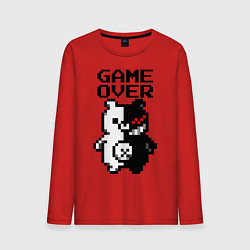 Лонгслив хлопковый мужской MONOKUMA GAME OVER, цвет: красный