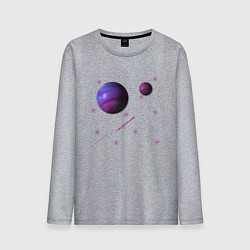 Лонгслив хлопковый мужской Космос Планеты, цвет: меланж
