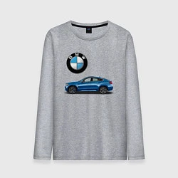 Лонгслив хлопковый мужской BMW X6, цвет: меланж