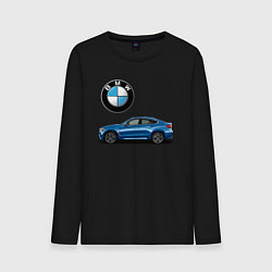 Лонгслив хлопковый мужской BMW X6, цвет: черный