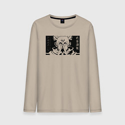 Лонгслив хлопковый мужской Магическая битва Сукуна, цвет: миндальный