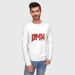 Лонгслив хлопковый мужской DMX - Red & White, цвет: белый — фото 2